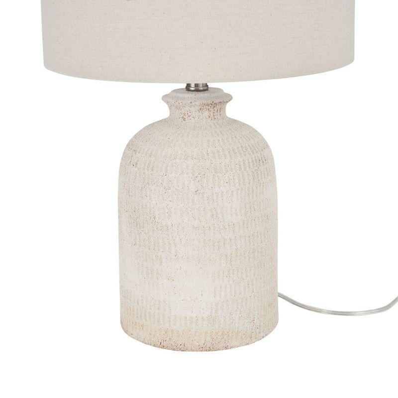 24" White Textured Terracotta Table Lamp - Nourison