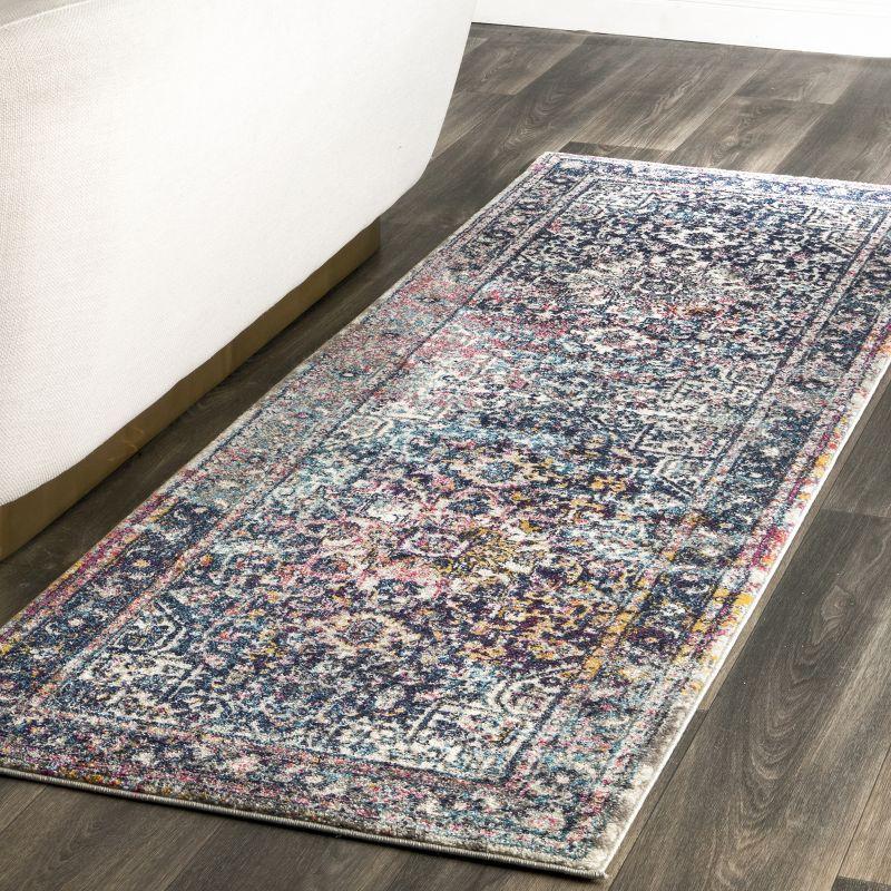 Nuloom Lilah Medallion 2x6 Runner Indoor Area Rug for Living Room Bedroom Dining Room Entryway Hallway Kitchen, Blue/Multicolor