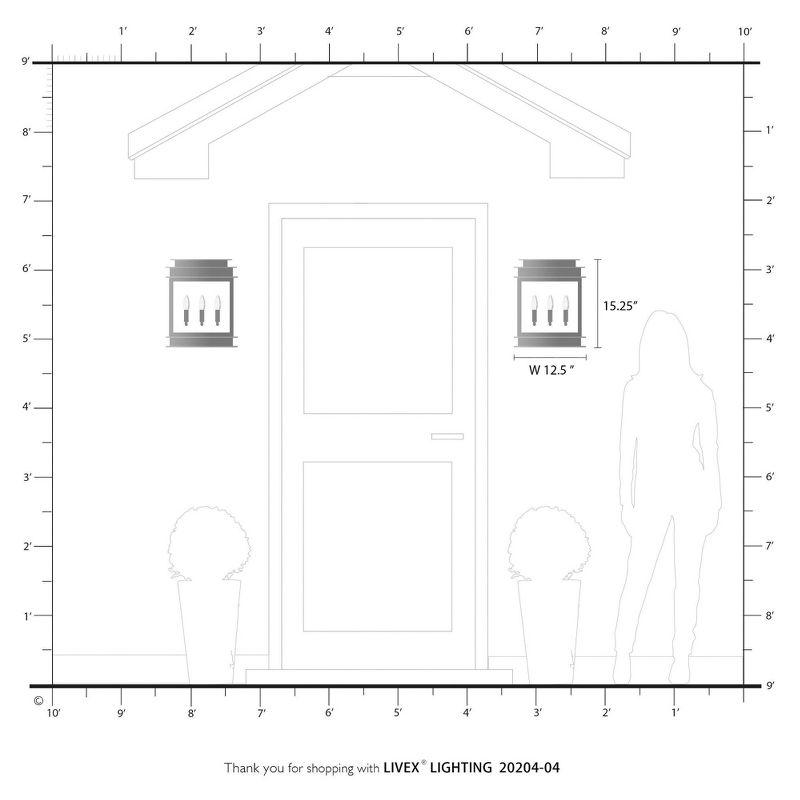 Livex Lighting Princeton 3 - Light Wall Light in  Black