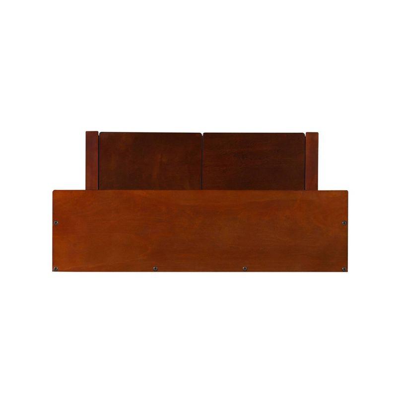 Misson Traditional 4 Double Hooks Storage Bench Top Shelf Hall Tree Walnut Finish - Linon: Entryway Organizer, Flip-up Seat