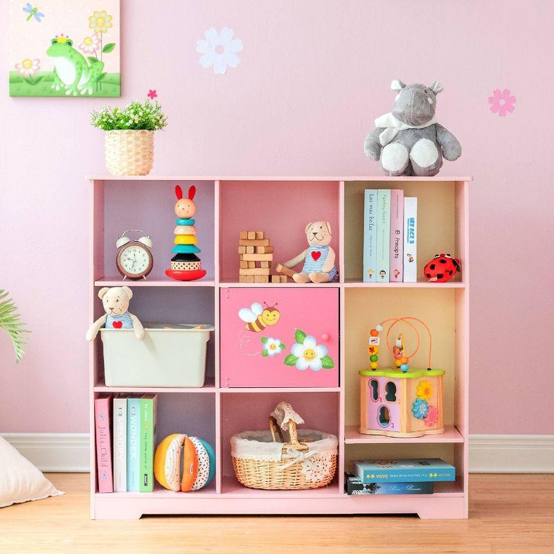 Teamson Kids Magic Garden 31.5" H x 35.5" W Cube Bookcase