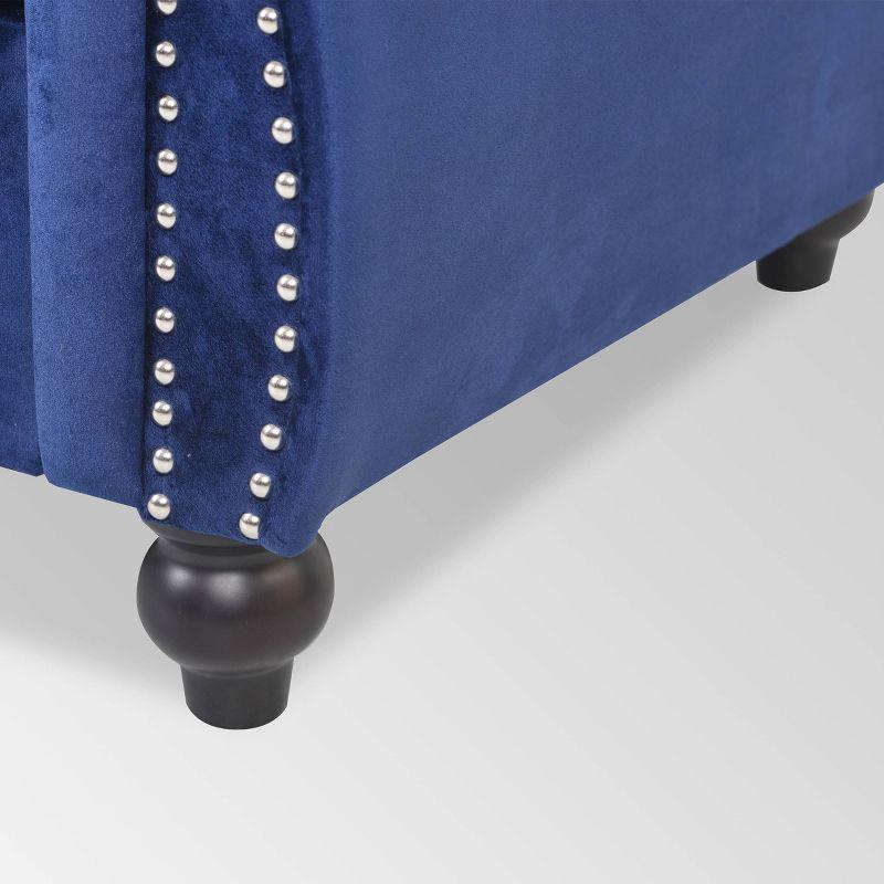 Parksley Tufted Chesterfield Velvet Sofa Dark Blue - Christopher Knight Home