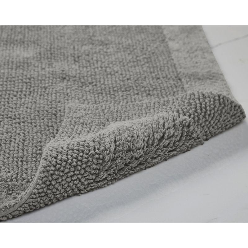 Better Trends Edge 100% Cotton Tufted Reversible Bath Rug 20" x 20" Contour - Gray