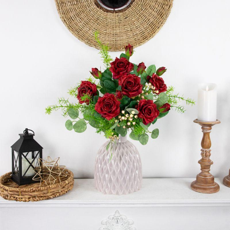 Northlight Real Touch™ Red Artificial Rose Stems, Set of 6 - 19"