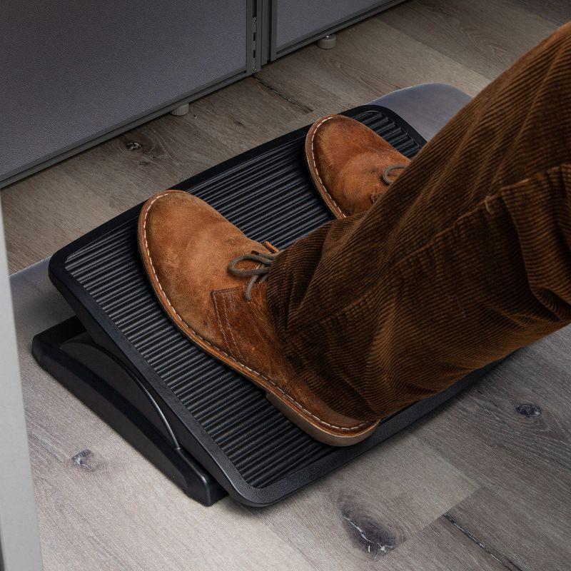 Mind Reader Foot Rest, Under Desk at Work, Ergonomic, Height Adjustable, Office, Plastic, 17.5"L x 13.5"W x 3.5"H