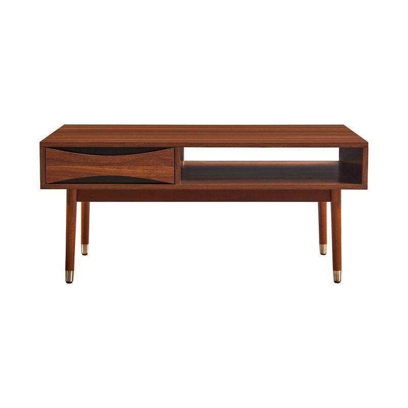 Sabornton Teamson Home Dawson 40" Wooden Coffee Table with Drawer, Walnut