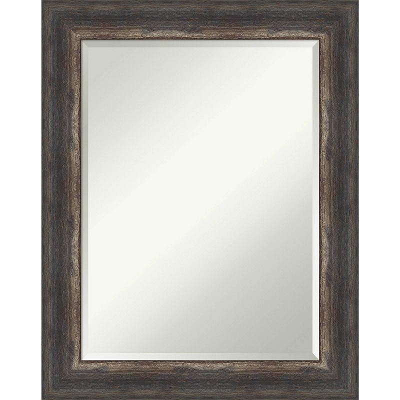 Bronze and Wood Rustic Full Length Rectangular Wall Mirror