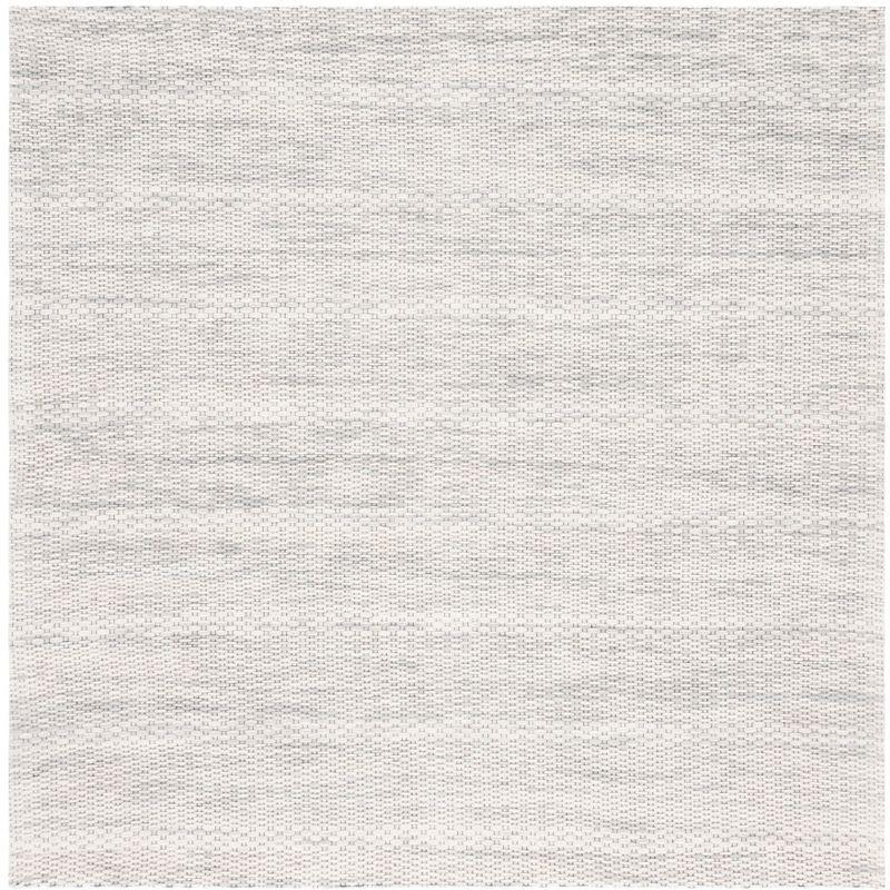 Elegant Marbella 6' Square Handwoven Gray Wool Rug