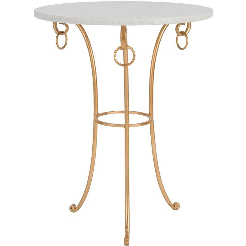 Tamara Accent Table - FOX2500A - Gold/White - Safavieh Couture