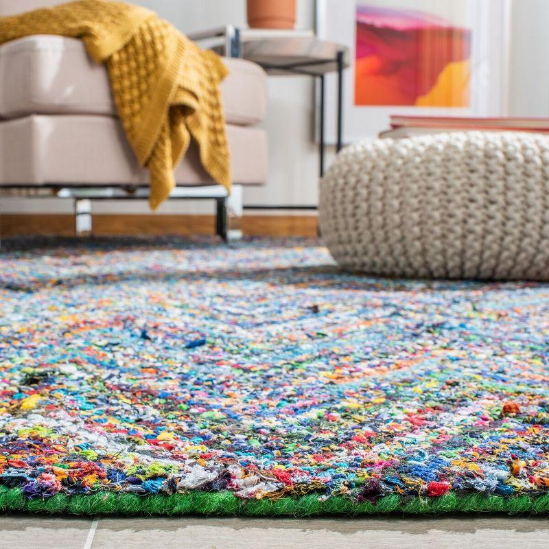 Nantucket Round Multicolor Hand-Tufted Cotton Area Rug