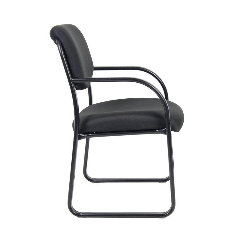 Black Fabric and Steel Sled Base Dining Chair