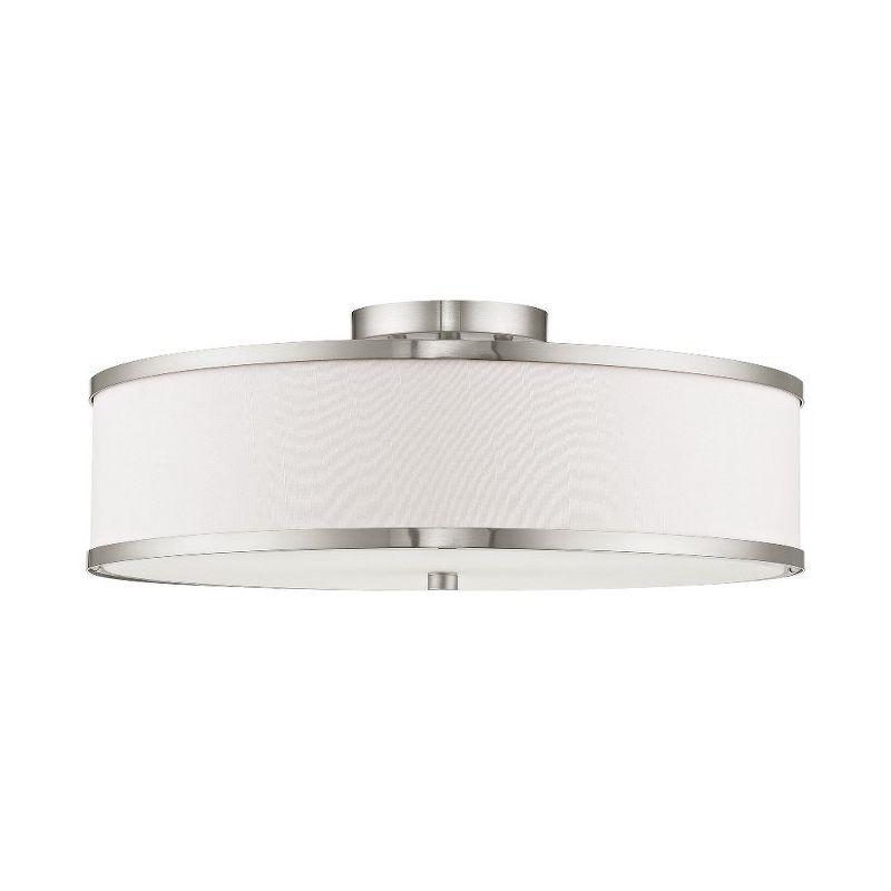 Livex Lighting Park Ridge 3 - Light Semi-Flush Mount in  Brushed Nickel