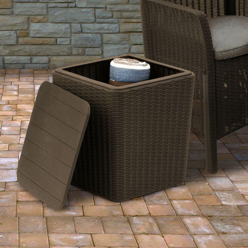 Arendal Brown Wicker Texture Polypropylene Deck Box