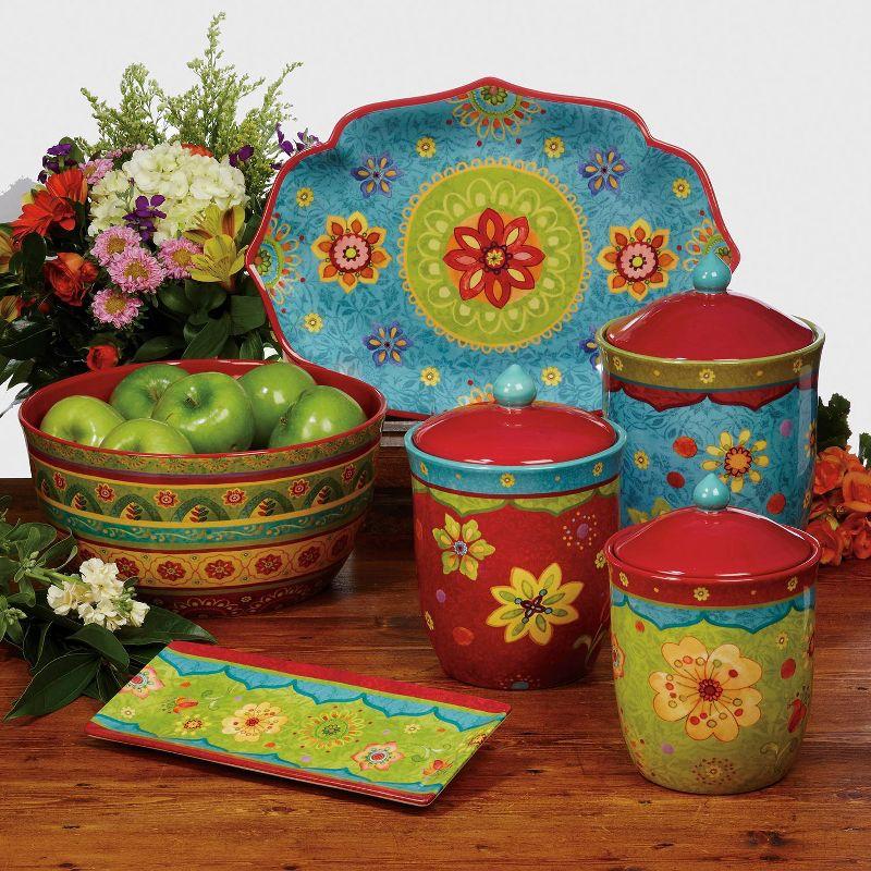 Tunisian Sunset Multicolor Ceramic Canister Set