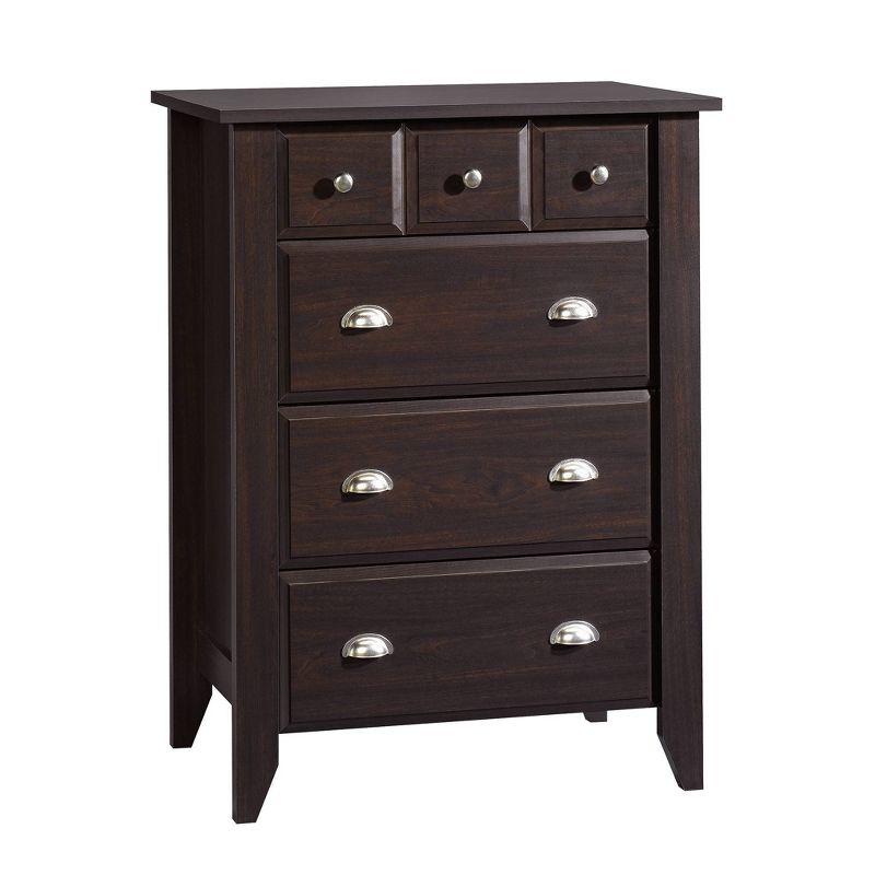 Shoal Creek 4 Drawer Chest with Easy Glide Metal Runners Jamocha Wood - Sauder: Storage Furniture for Bedroom