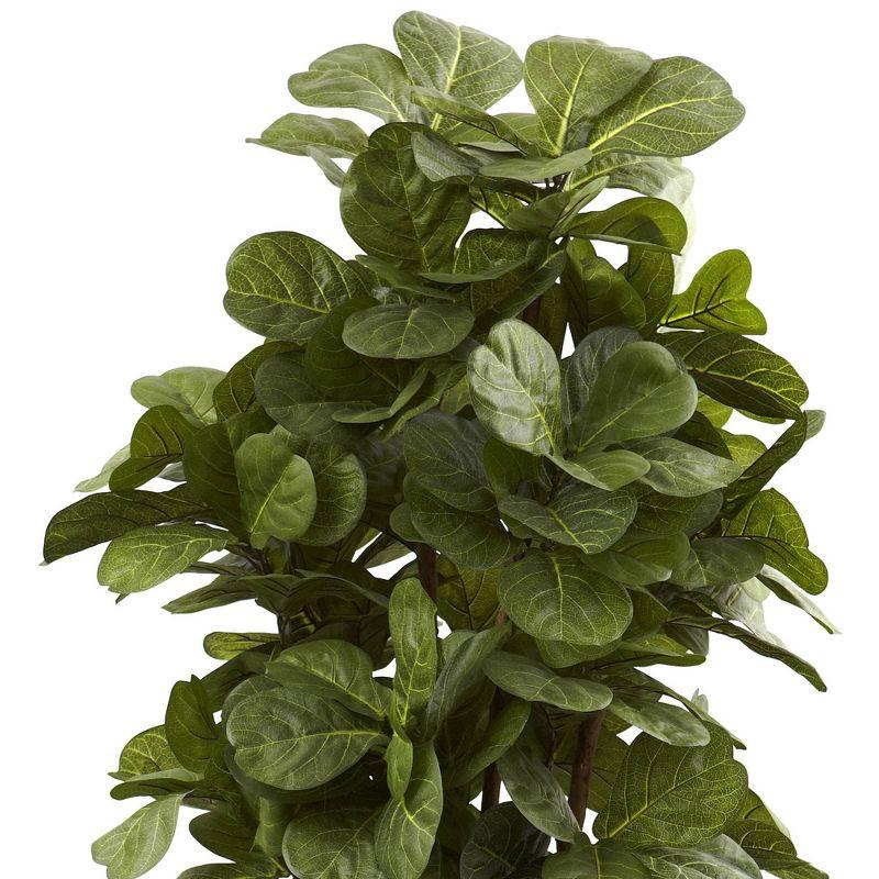 Nearly Natural 6' Fiddle Leaf Fig Tree: Indoor Faux Plant with Plastic Pot, Unlit Full Shape