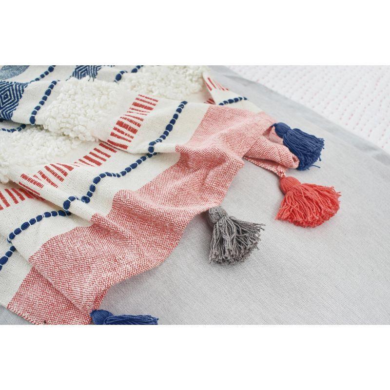 Barton Multicolor Cotton Throw with Tassels