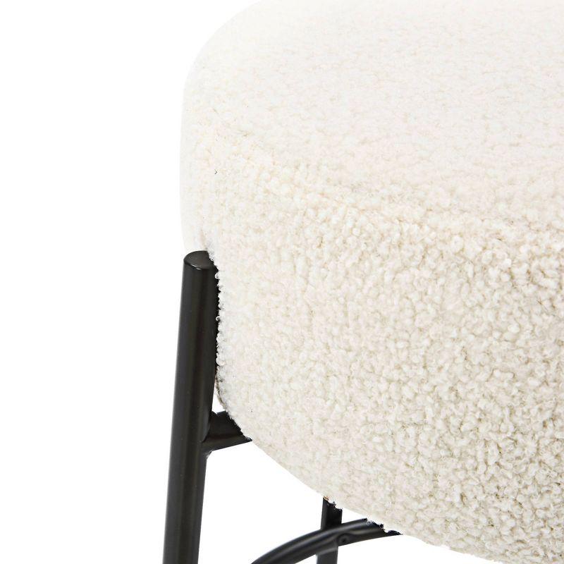 Upholstered Counter Stool with Metal Frame