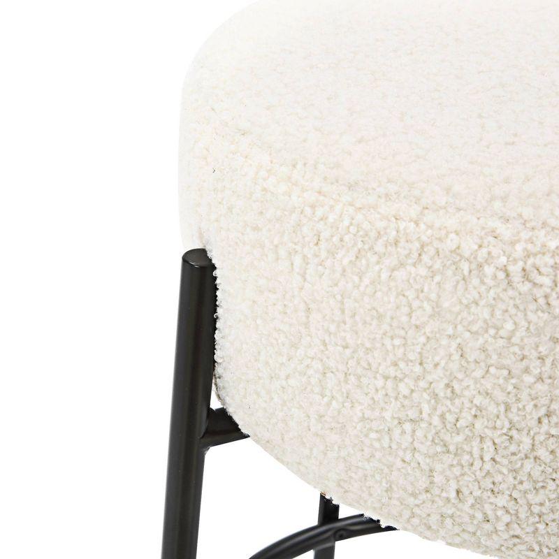 Nathan James Set of 2 Isaac Backless Counter Height Barstools White Boucle