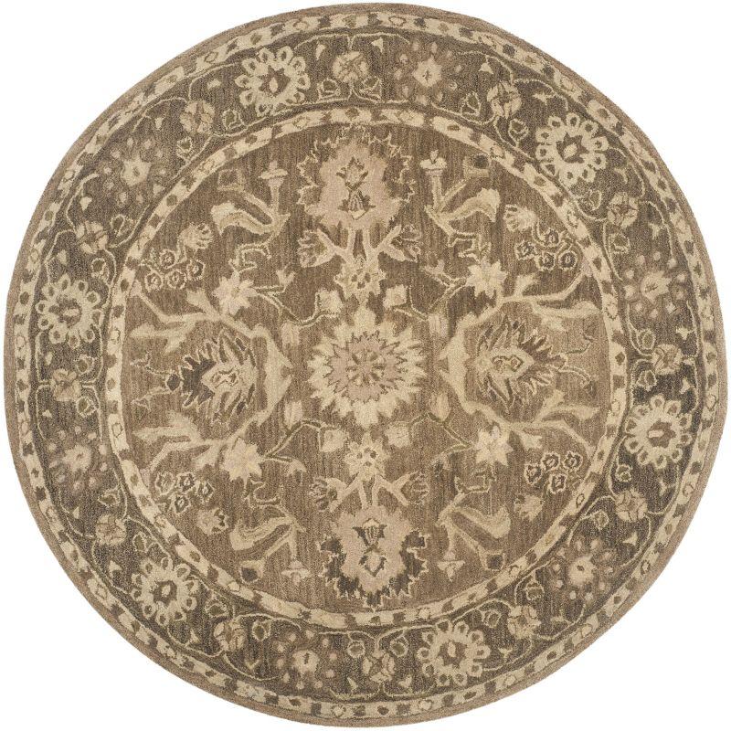 Anatolia AN585 Hand Tufted Indoor Area Rug - Grey/Dark Grey - 6' Round - Safavieh