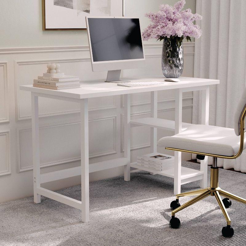 Martha Stewart Beckett Home Office Trestle Desk with Shelves