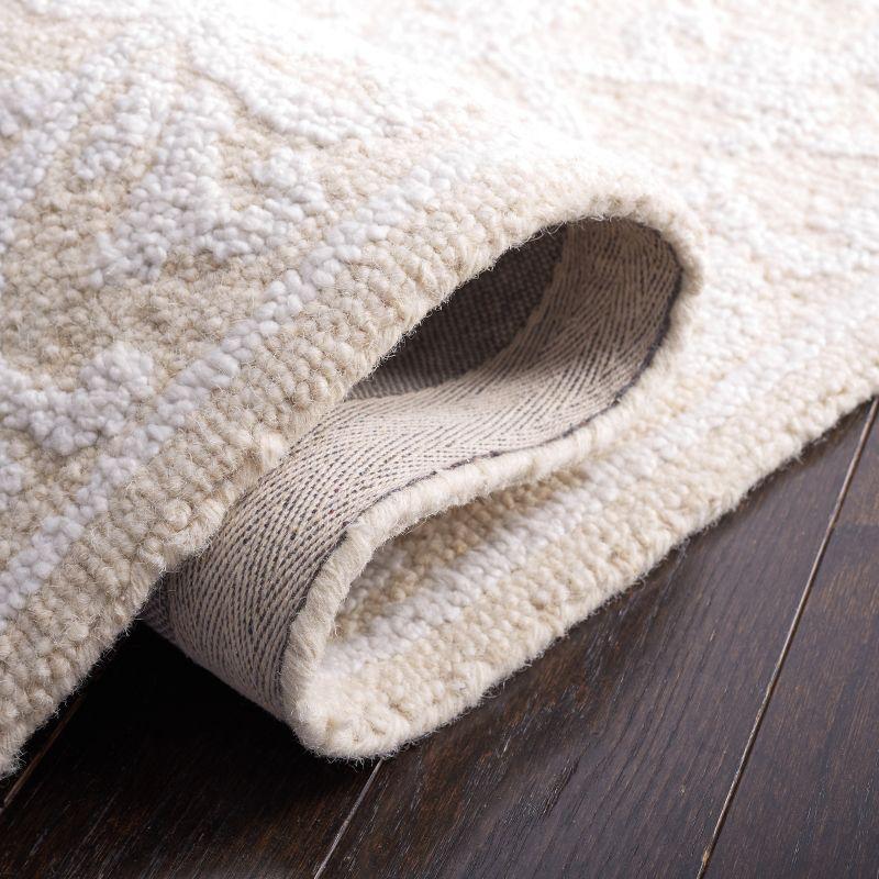 Abstract ABT279 Handmade Tufted Area Rug - Beige/Grey - 6' X 6'  Round - Safavieh