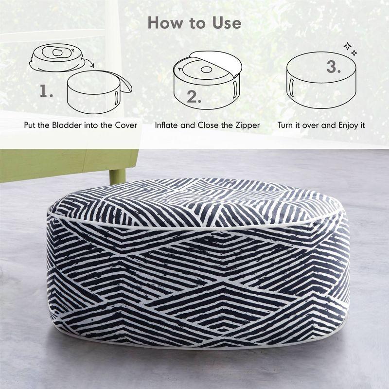 Costa Portable Water Repellent Inflatable Round/Cube Ottoman
