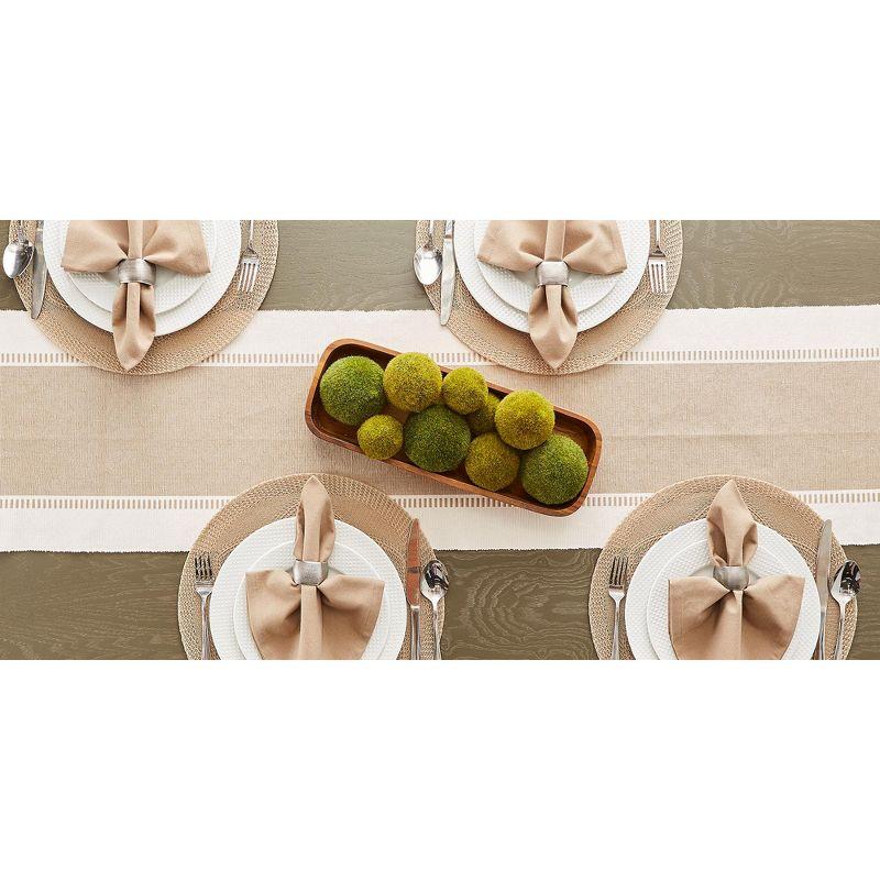 Design Imports  Ribbed Dobby Stripe Table Runner, Stone Brown, 13X72"