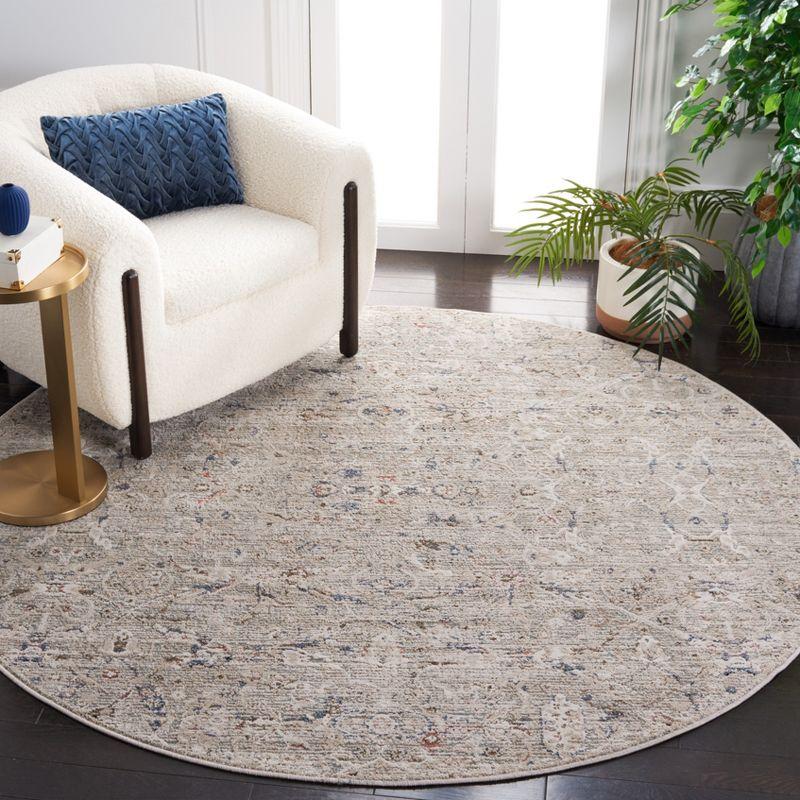 Hand-Knotted Ivory Cotton Blend 79" Round Area Rug