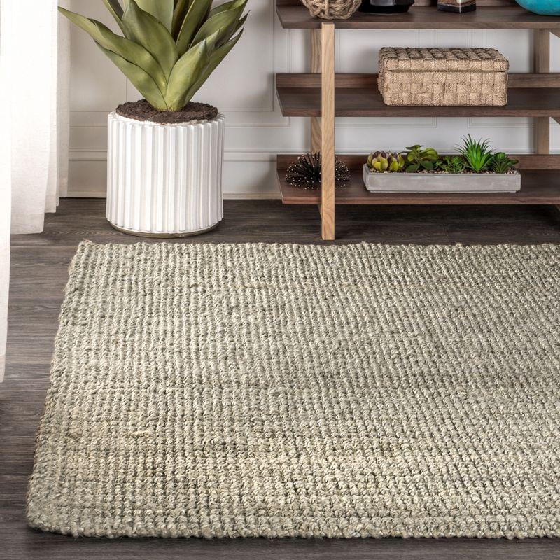 3'x5' Pata Hand Woven Chunky Jute Area Rug, Gray - JONATHAN Y