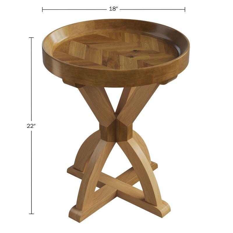 Side Table - Mango Wood Pedestal Table for Couch, Loveseat, Entryway, or Bed - Farmhouse Living Room Furniture by Lavish Home (Natural)