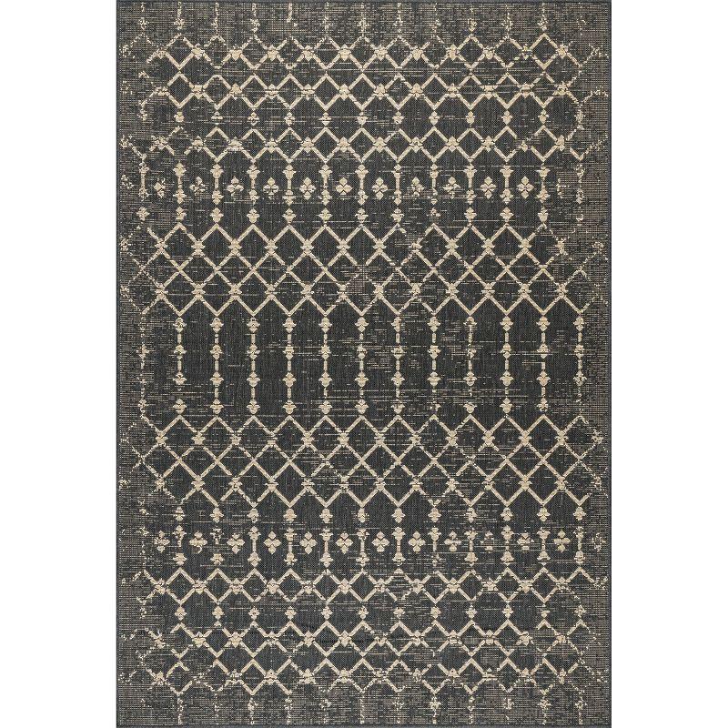 Nuloom Grayson Moroccan Trellis Indoor and Outdoor Area Rug, Gray, 6'7"x9'
