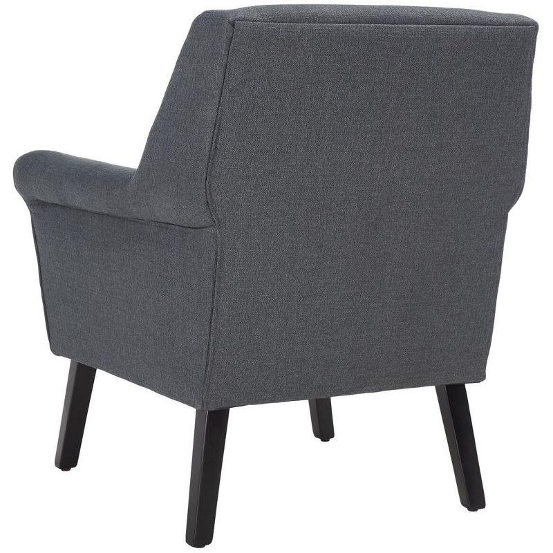 Videl Dark Grey Upholstered Accent Chair with Rolled Arms