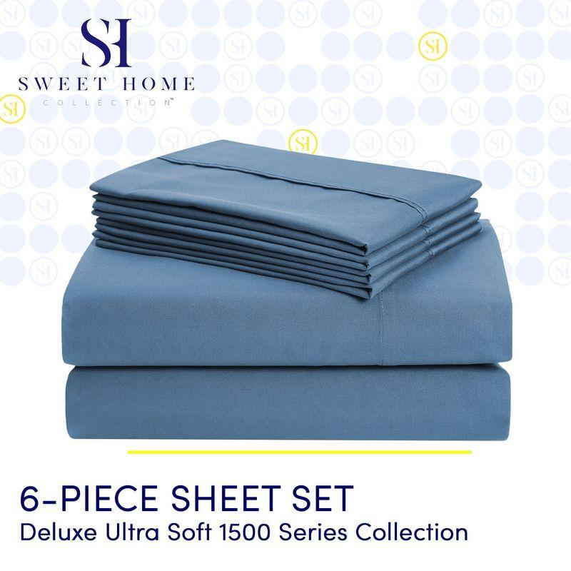 Sweet Home Collection Luxurious Soft Microfiber Sheet Set with Bonus Pillowcases