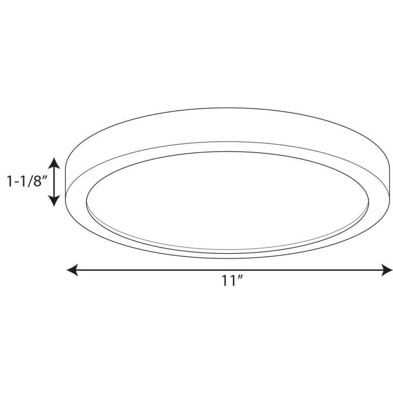 White Aluminum 11" Edgelit Flush Mount LED Light