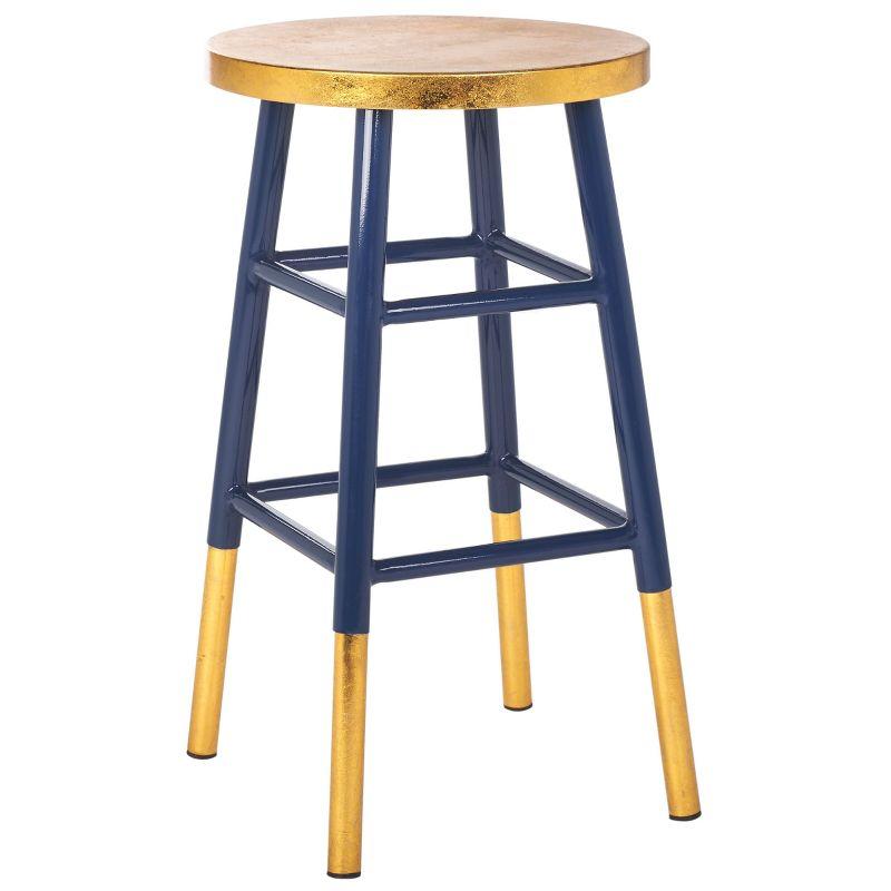 Emery Dipped Gold Leaf Counter Stool - FOX3231 - Navy/Gold - Safavieh Couture