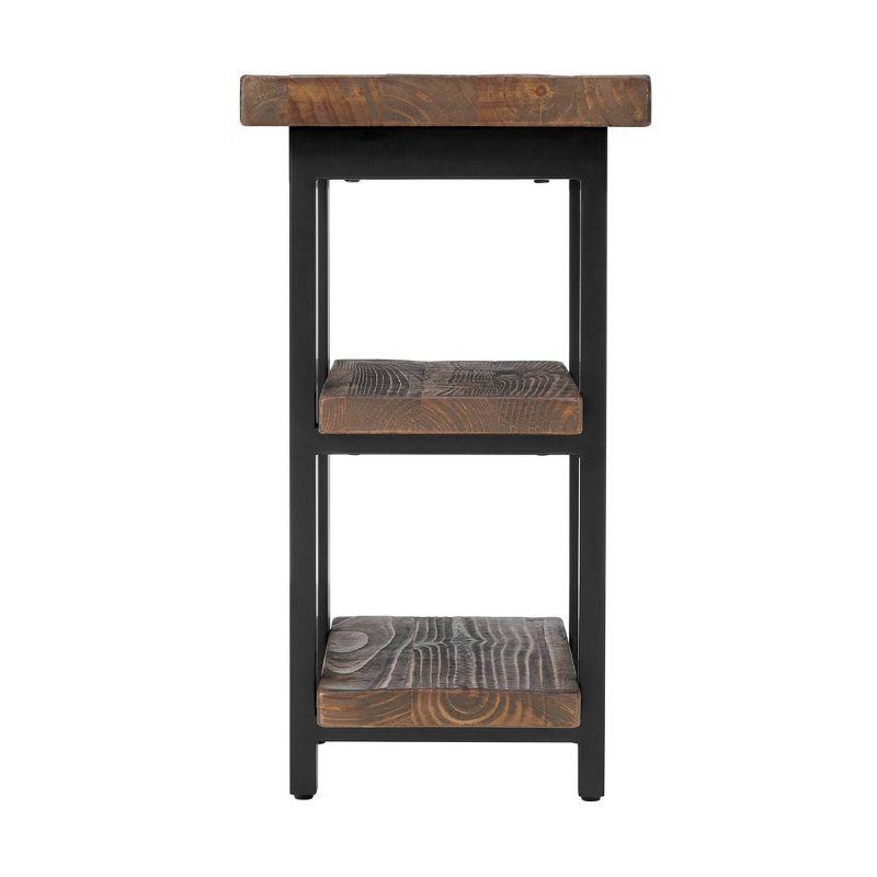 Pomona 2 Shelf End Table Reclaimed Wood Rustic Natural - Alaterre Furniture: Solid Wood, Metal Legs, 27" High, 2 Shelves