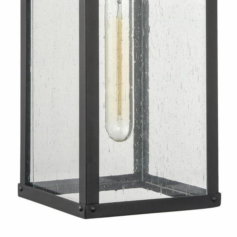 Textured Black Seeded Glass Outdoor Wall Sconce