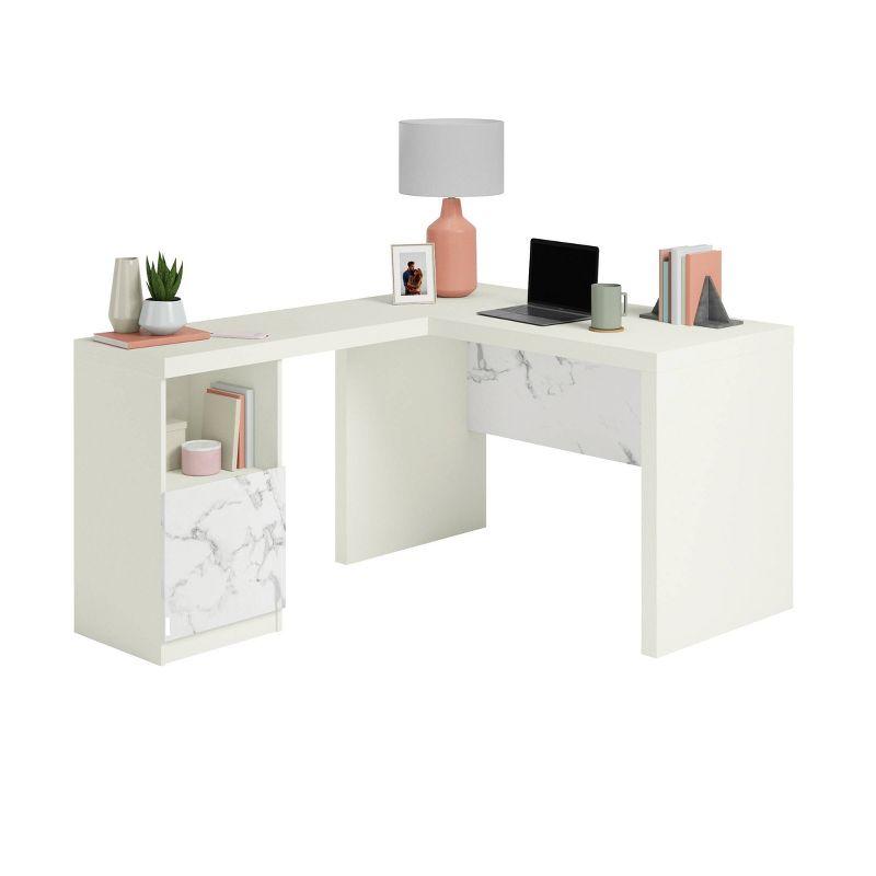 Sauder Hudson Court L Desk Pearl Oak
