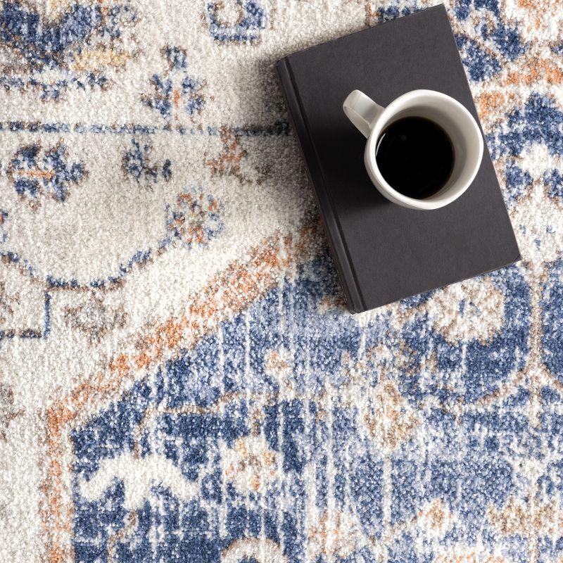 Nuloom Jacquie Oriental/Persian 3x5 Accent Indoor Area Rug for Living Room Bedroom Dining Room Entryway Kitchen, Blue/Ivory