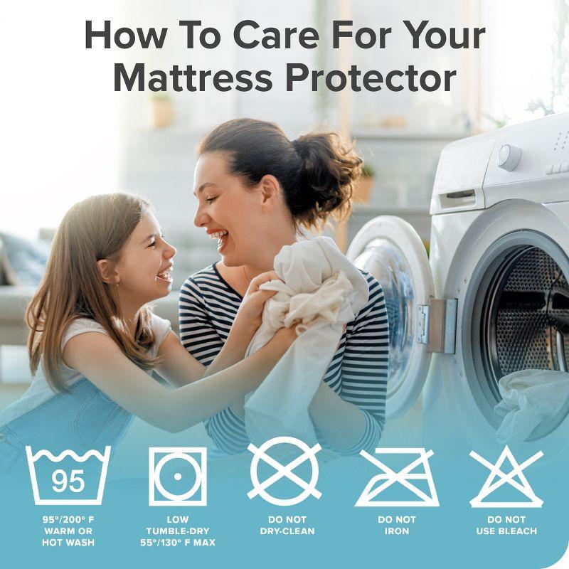Breathable Waterproof Grey Twin XL Mattress Protector by Bare Home