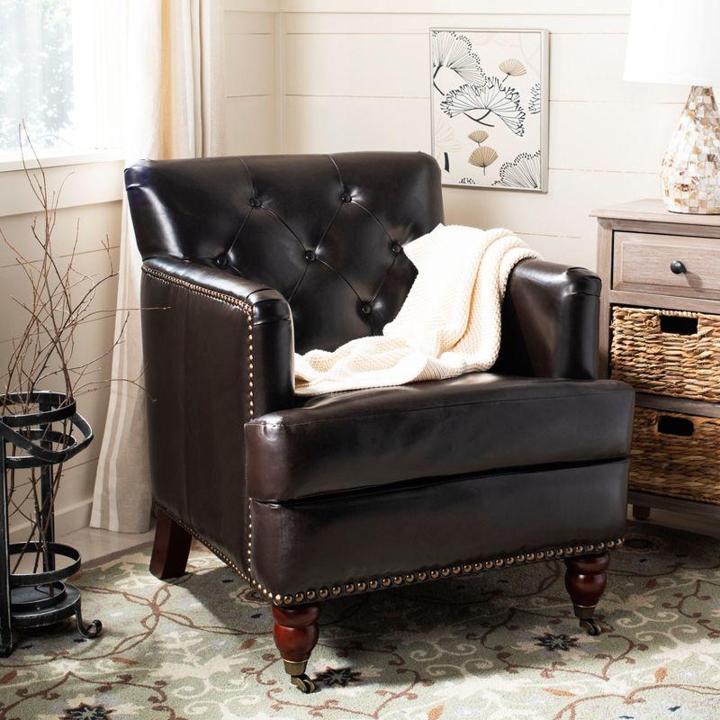 Colin Chair - HUD8212 - Brown/Leather - Safavieh