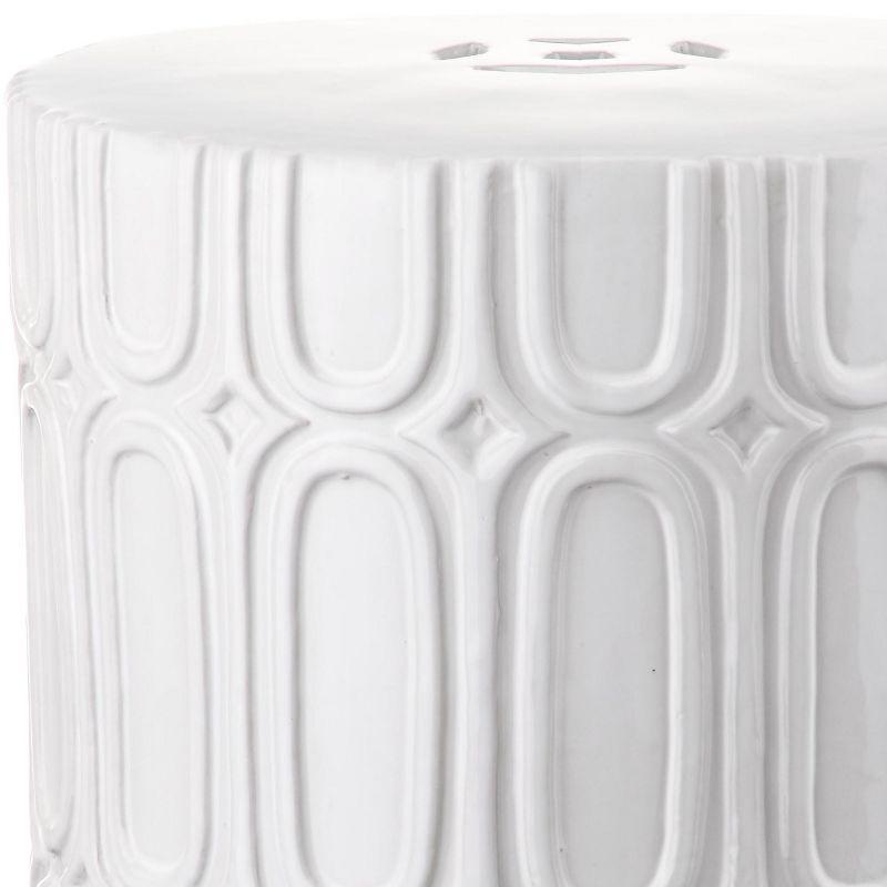 Melody Garden Stool - ACS4529 - Indoor/Outdoor - Antique White - Safavieh