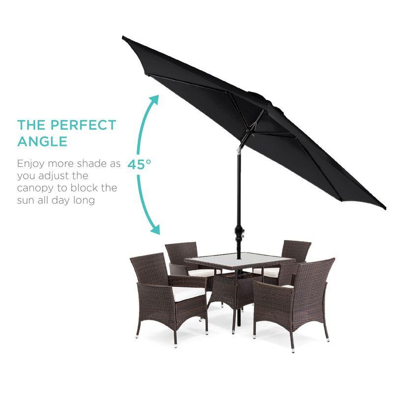 Best Choice Products 10ft Outdoor Steel Market Patio Umbrella w/ Crank, Tilt Push Button, 6 Ribs - Black