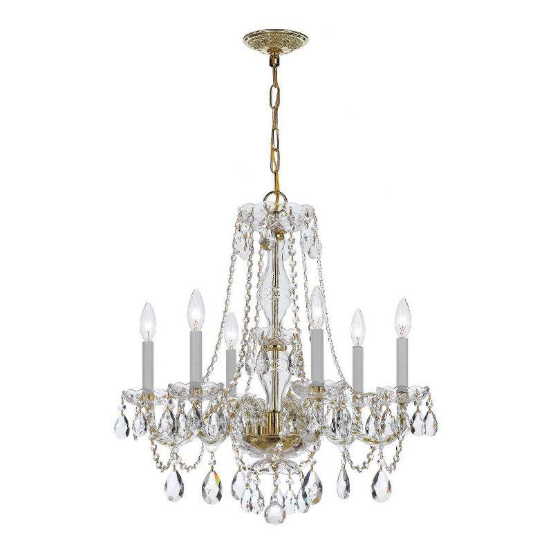 Crystorama Lighting Traditional Crystal 6 - Light Chandelier in  Polished Brass