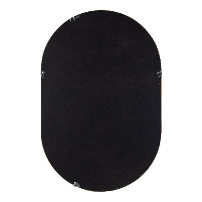 24" x 36" Hutton Wood Framed Capsule Wall Mirror Rustic Brown - Kate & Laurel All Things Decor