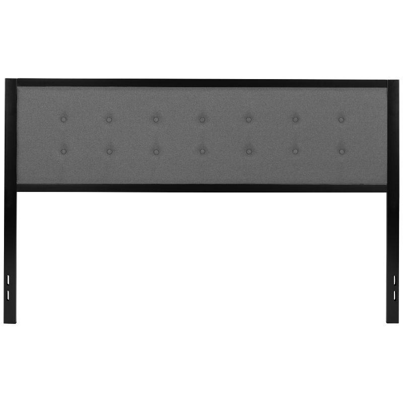 Flash Furniture Bristol Metal Tufted Upholstered King Size Headboard in Dark Gray Fabric