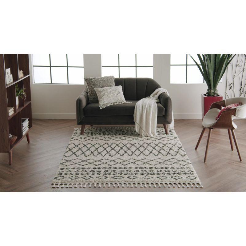 Nourison Marrakesh Shag MRK02 Cream Area Rug 5'3" x 7'11"