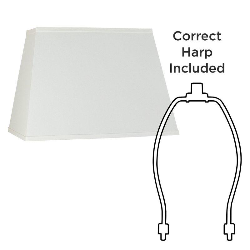 Springcrest Ivory Linen Large Rectangular Lamp Shade 14" Wide x 6" Deep at Top and 18" Wide x 12" Deep at Bottom and 12" Height (Spider) Replacement