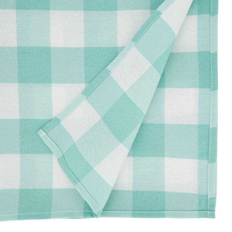 Saro Lifestyle Buffalo Plaid Cotton Blend Tablecloth, Green, 70" x 70"